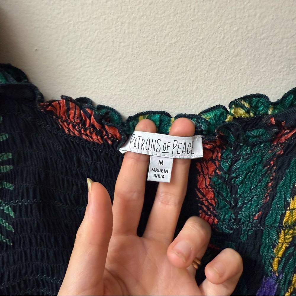 Patrons of Peace Tropical Print Smocked Cami - Picture 3 of 10